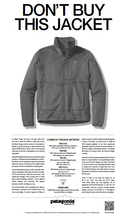 Caregiver Brand Example: Patagonia - Don't Buy This Jacket - Astute Communications